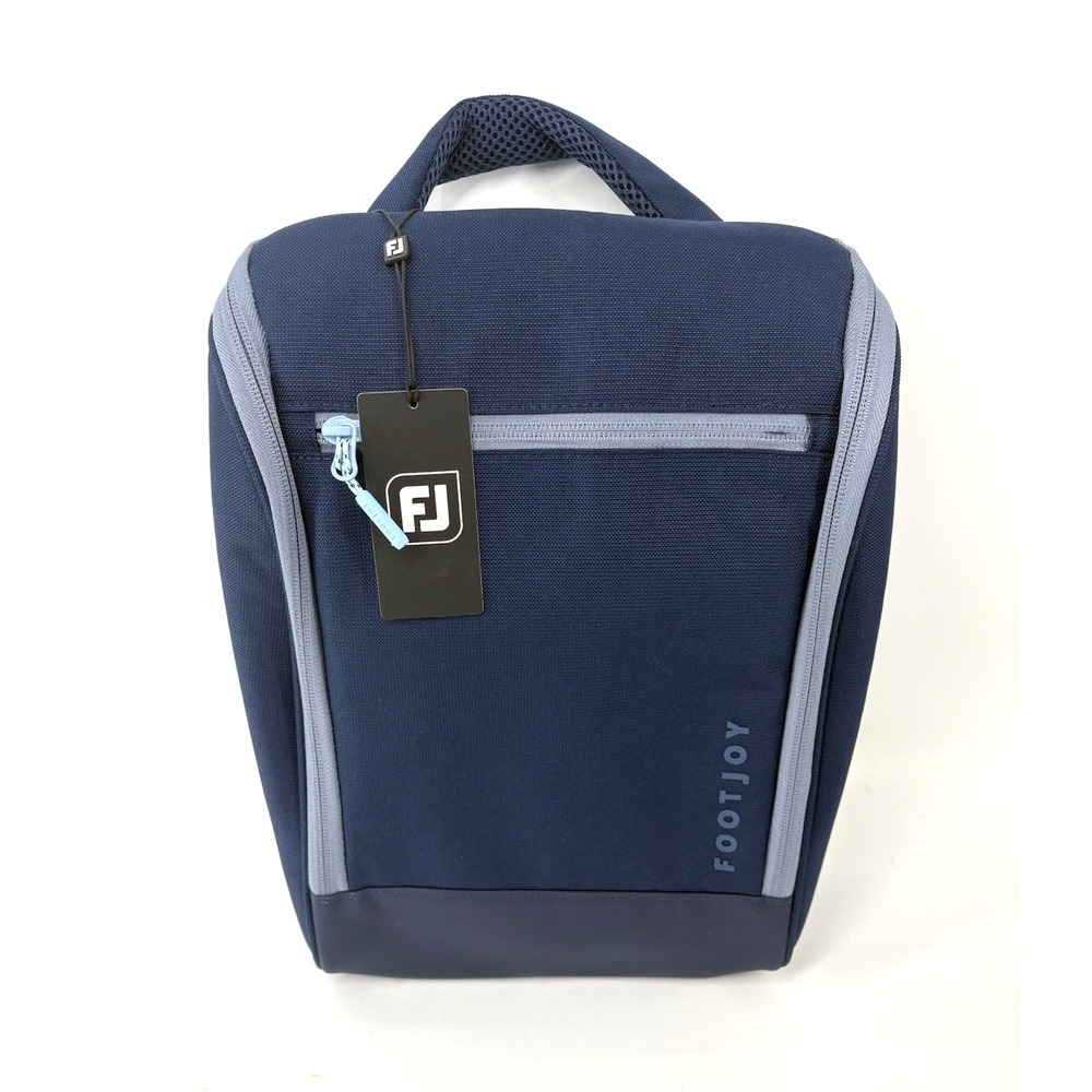 FootJoy Deluxe Golf Shoe Bag Navy Blue NWT Zipper Pockets Padded Handle
